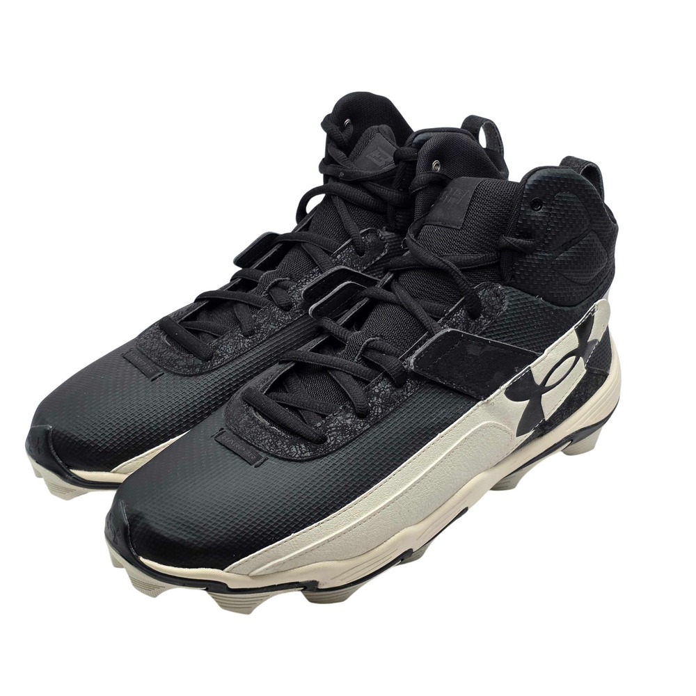 Under Armour Harper 10 RM Baseball Cleats Men's 13 Black White 6000707-001 NEW